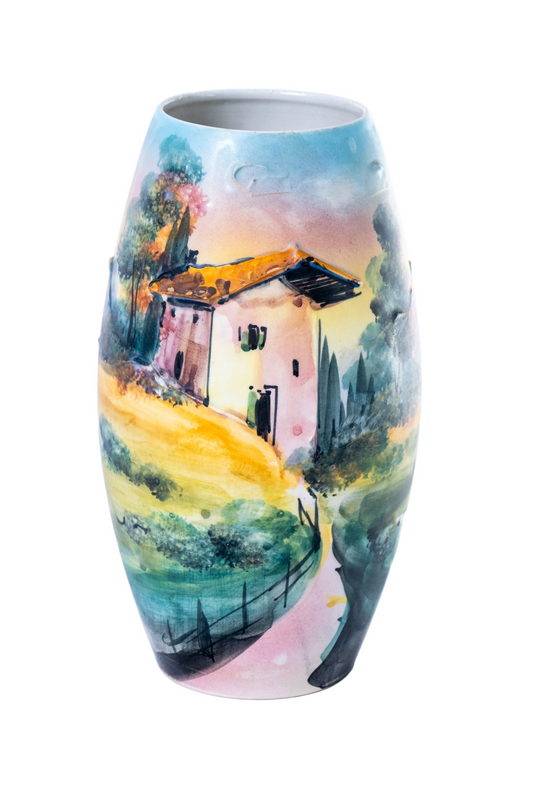 Vaso scenario di campagna ovale