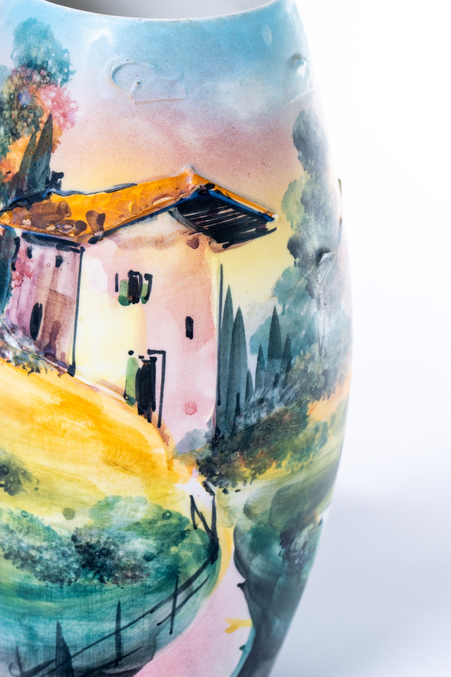 Vaso scenario di campagna ovale Teresa Cercava