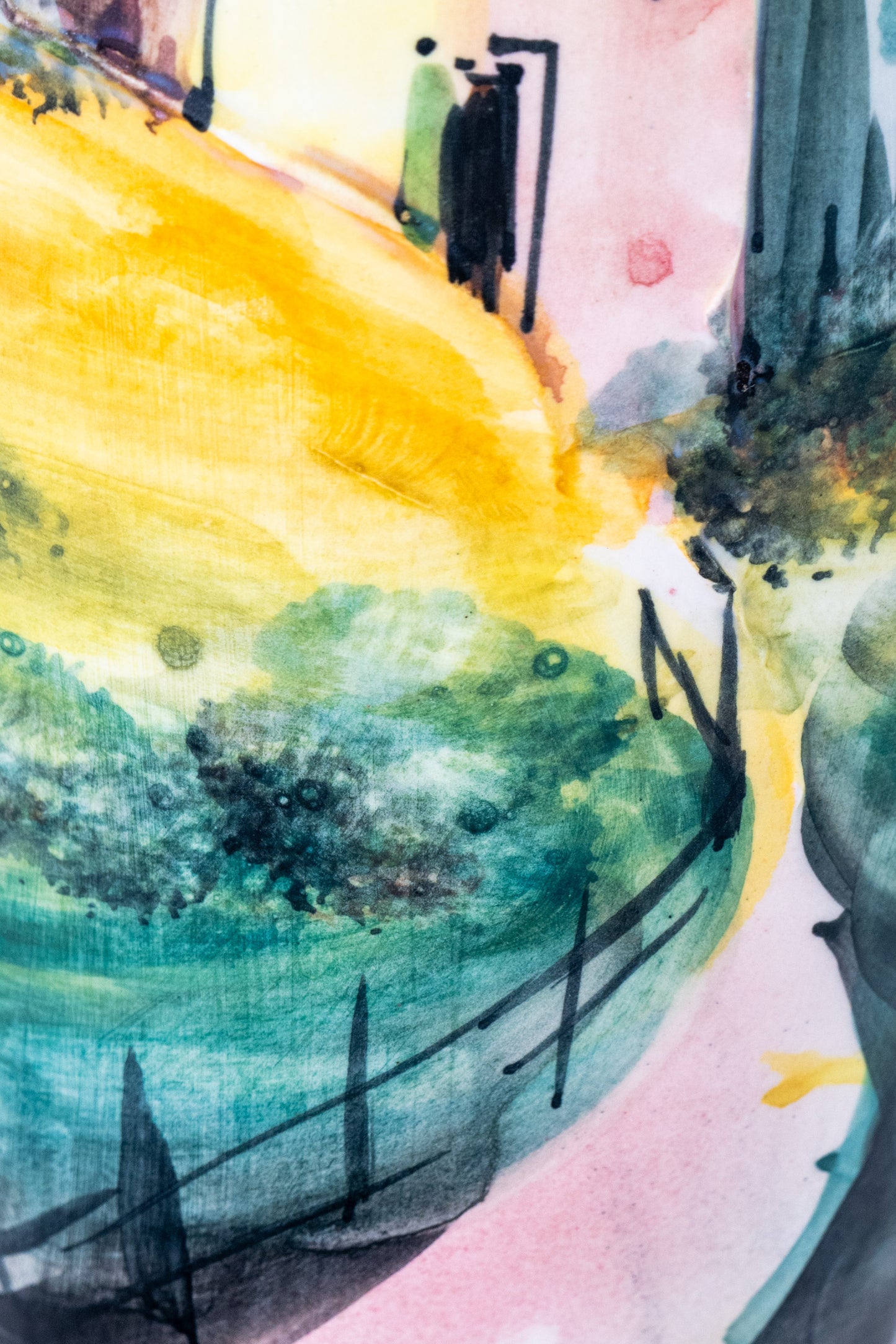 Vaso scenario di campagna ovale Teresa Cercava