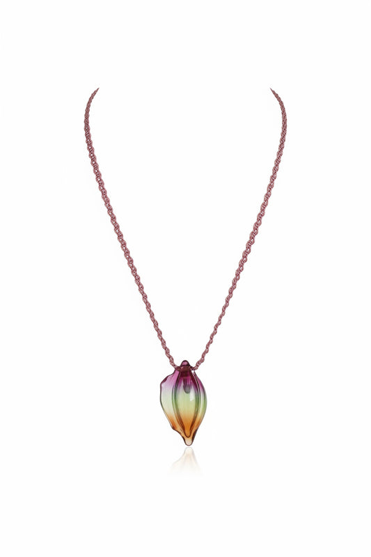 Collana con ciondolo in vetro