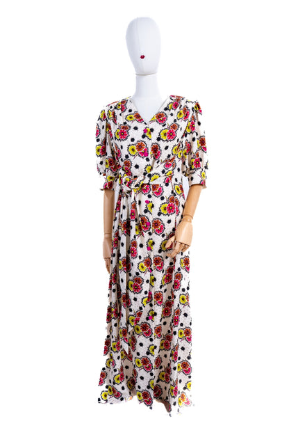 Oopsy daisy balloon Dress fiori e pois bianco Vernisse