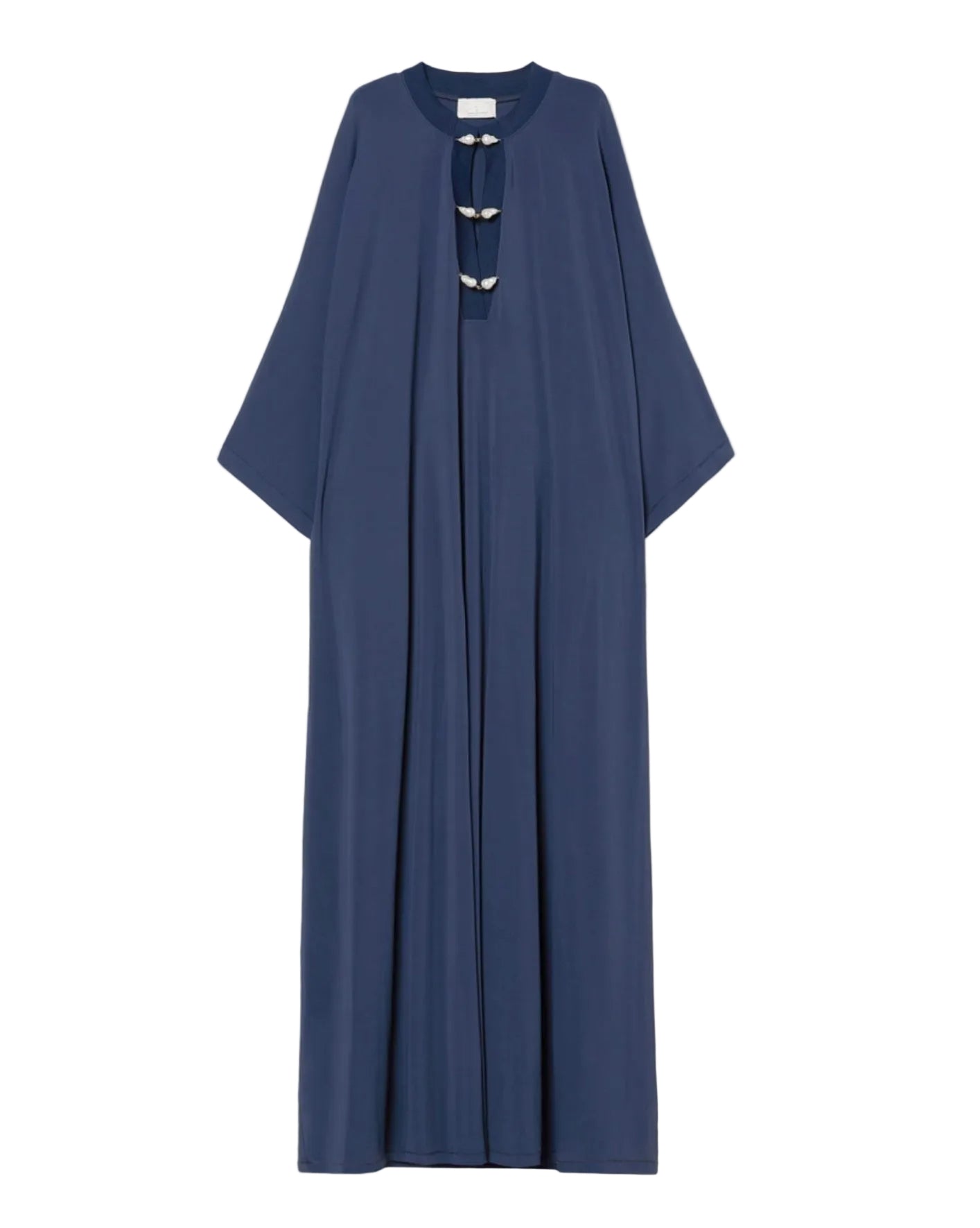 Abito Caftano in Jersey Blu Notte