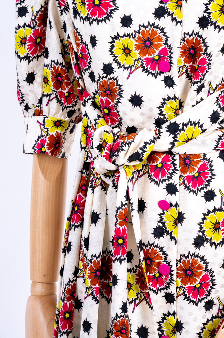 Oopsy daisy balloon Dress fiori e pois bianco Vernisse