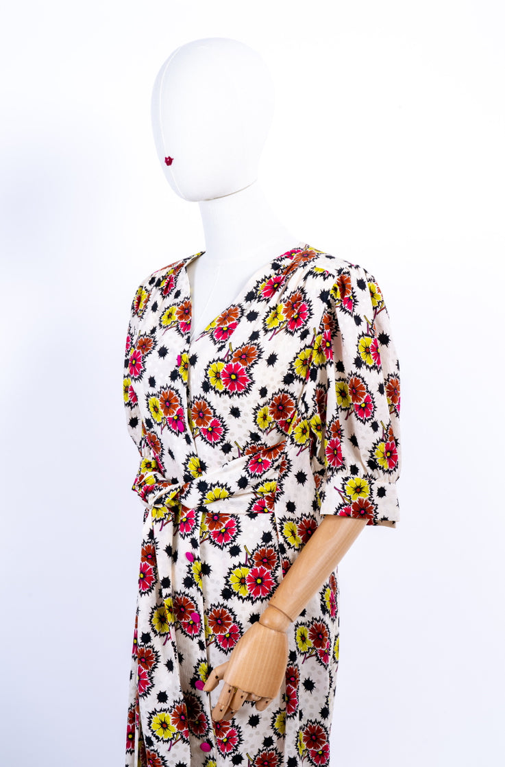 Oopsy daisy balloon Dress fiori e pois bianco Vernisse