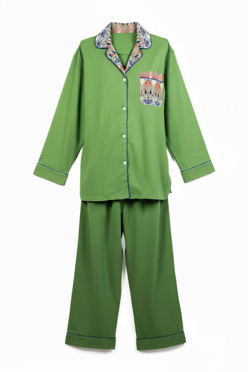 Green flannel pajamas