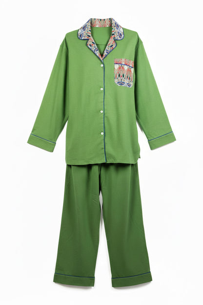Green flannel pajamas