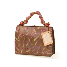 Borsetta dipinta a mano con manico intrecciato