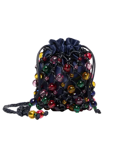 Borsa in cotone crochet con sfere