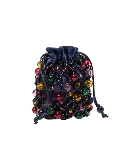 Borsa in cotone crochet con sfere
