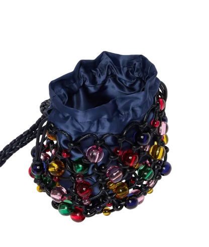 Borsa in cotone crochet con sfere