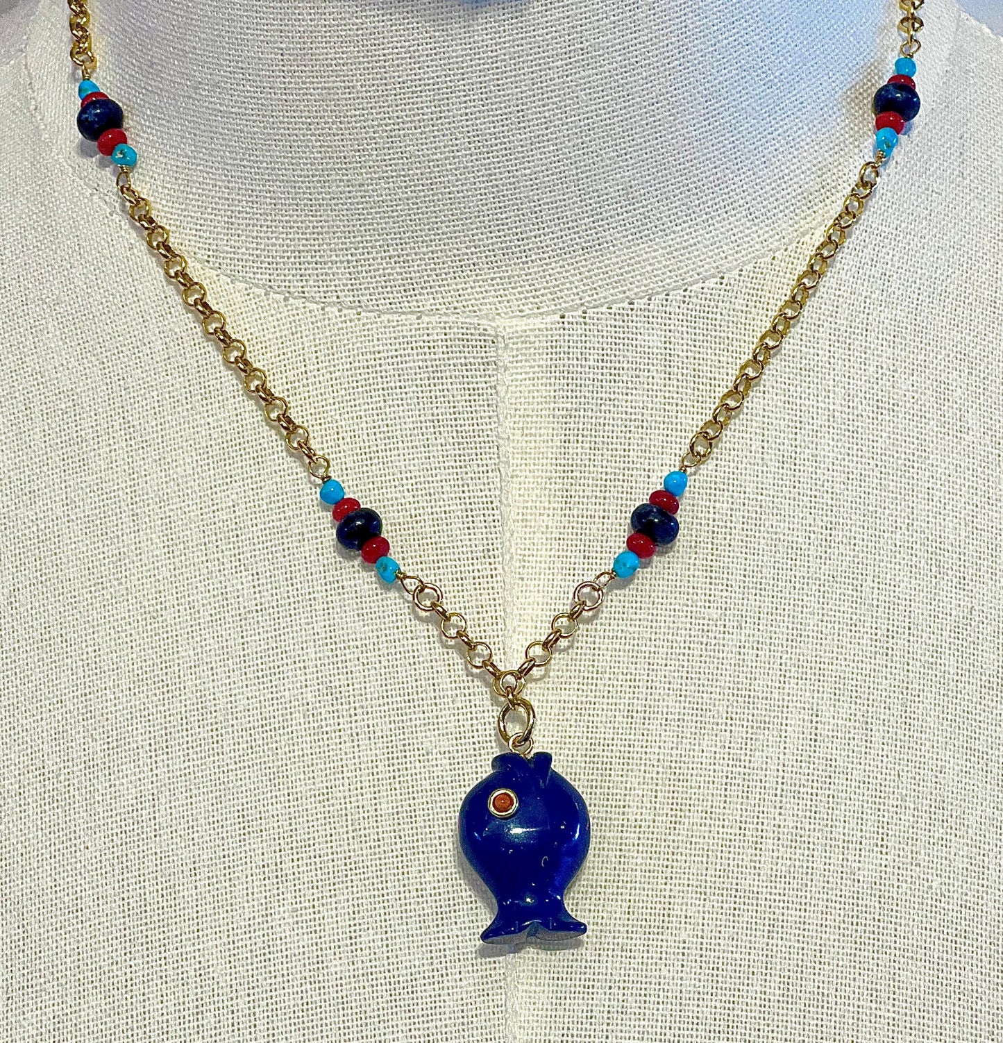 VeroVeronica Fish Rosary Necklace