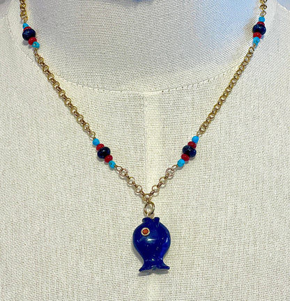 VeroVeronica Fish Rosary Necklace