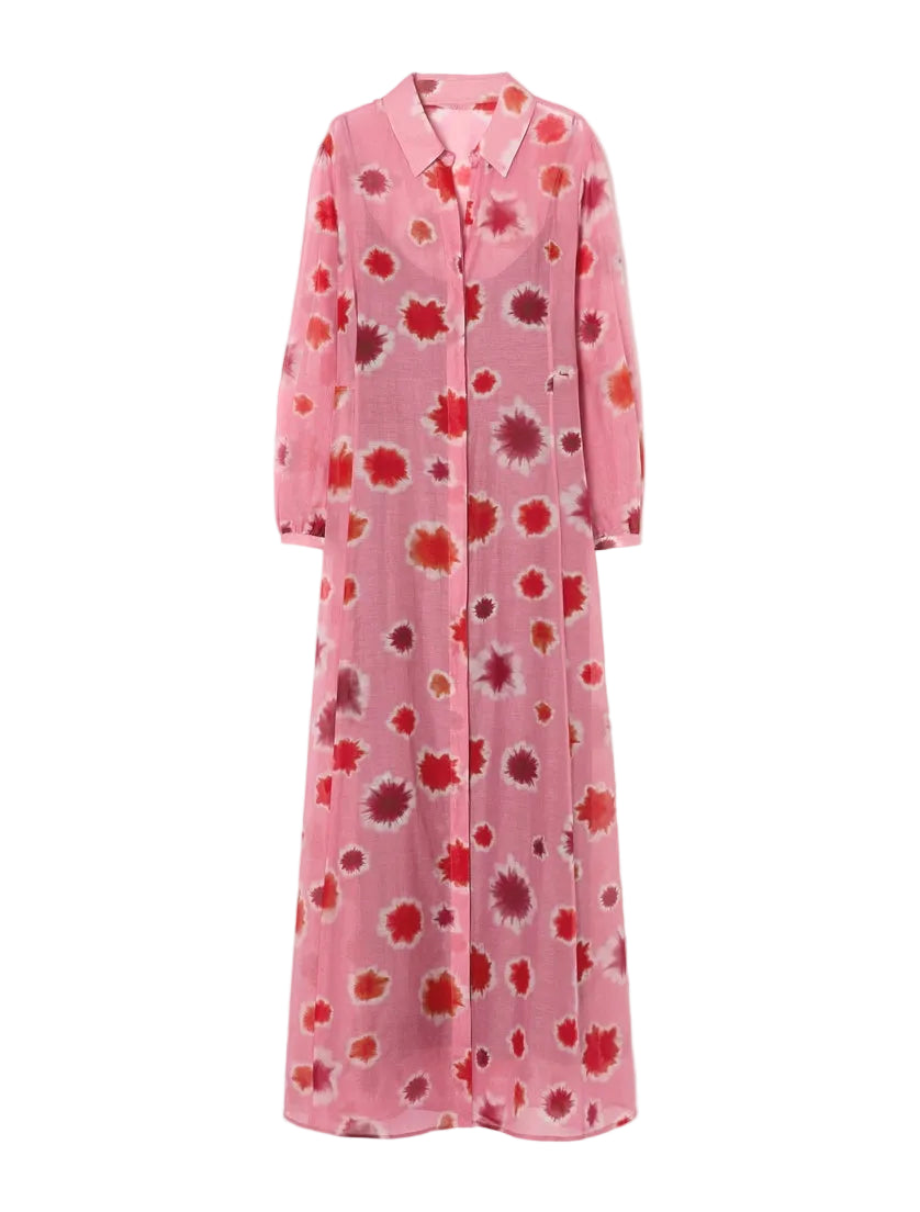 Abito in cotone e seta rosa